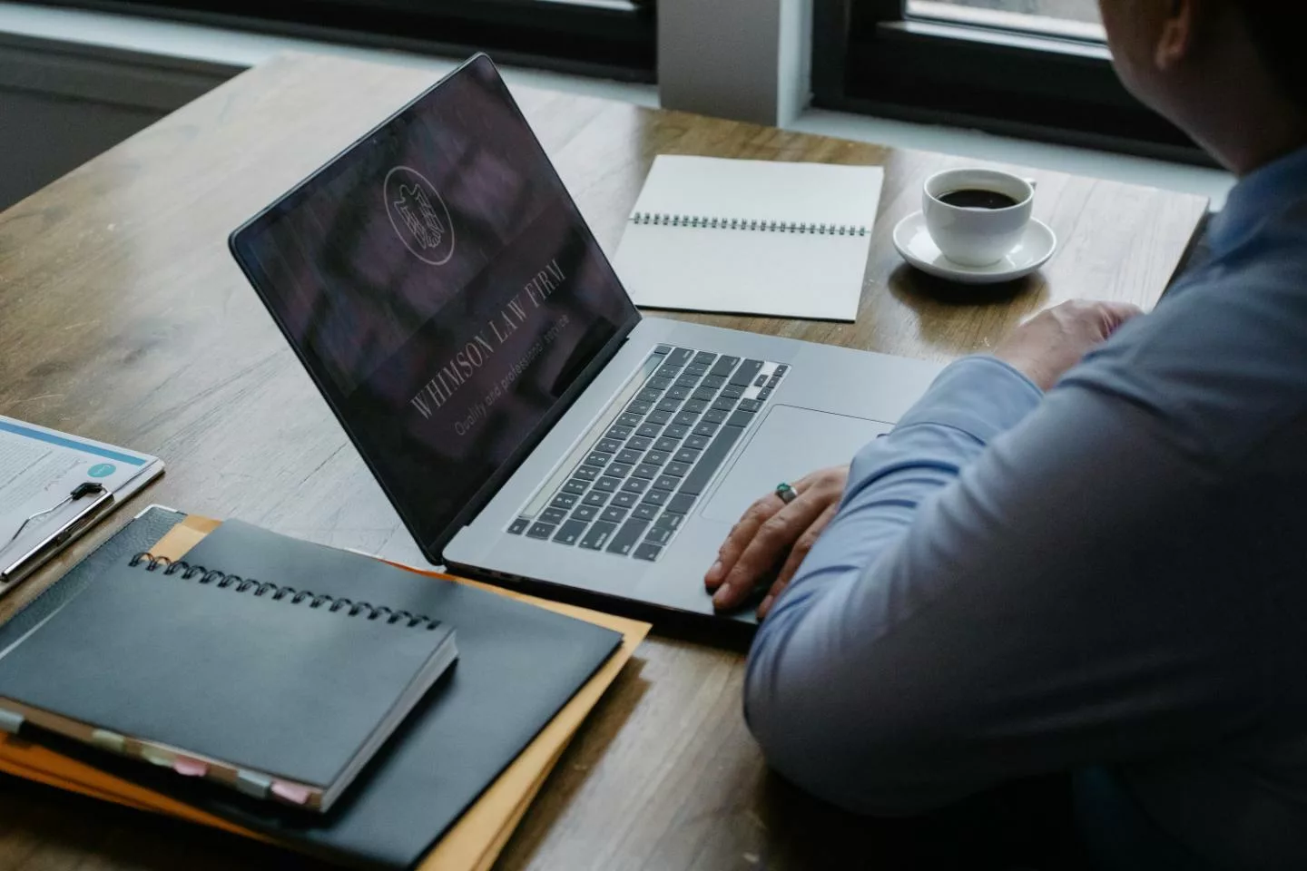 Business office with laptop